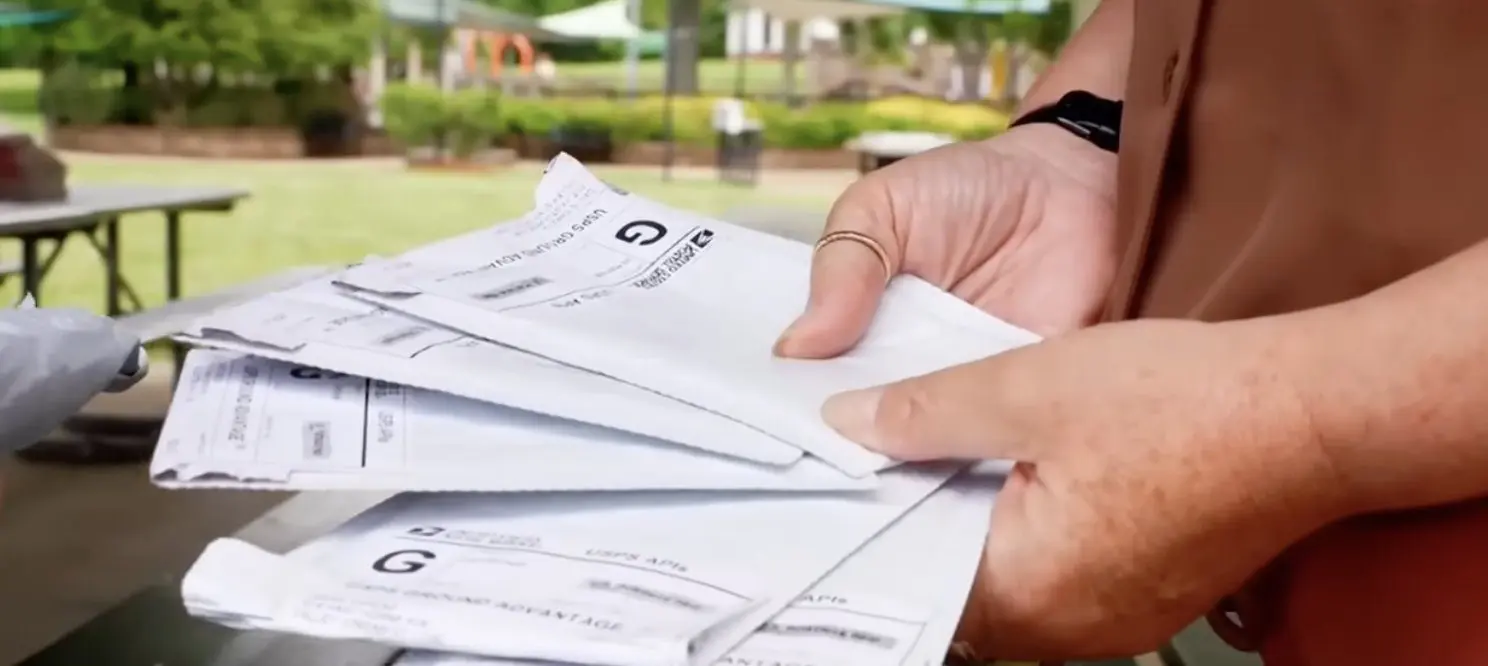 mysterious empty white mailing envelop