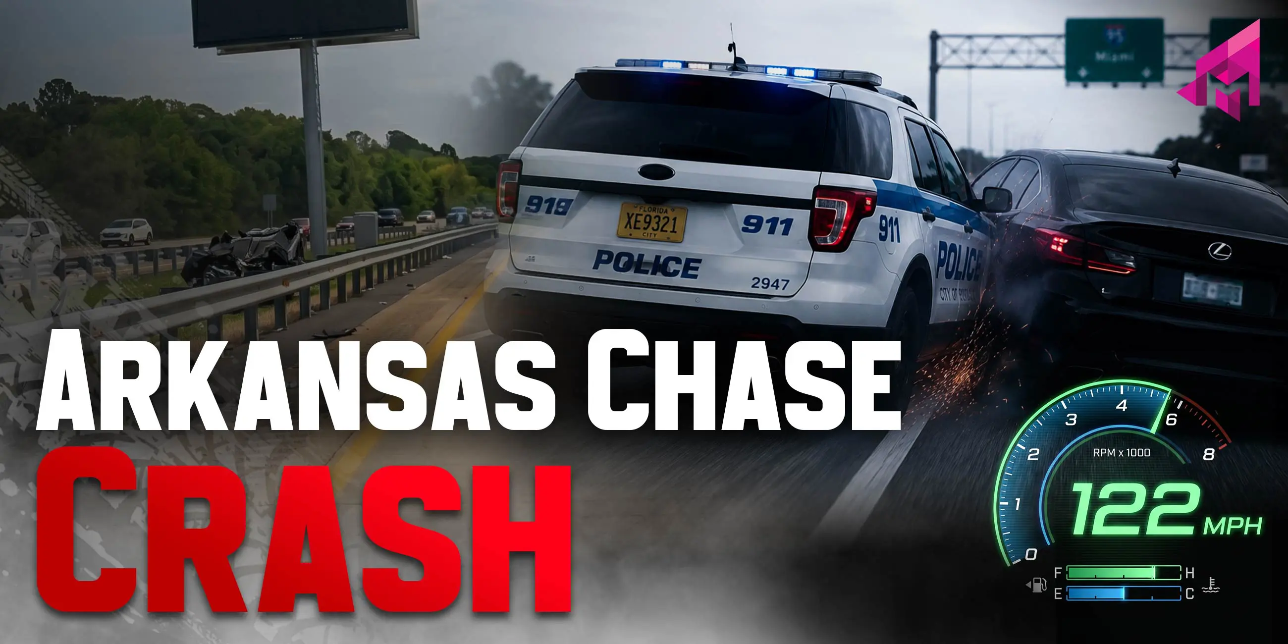 Insane: Aggressive Female Arkansas Trooper, Does Pit Maneuver at 122 MPH, Pushes Lexus Right Into The Start Of A Guardrail, Jumping The Car And Ejecting The Female Driver