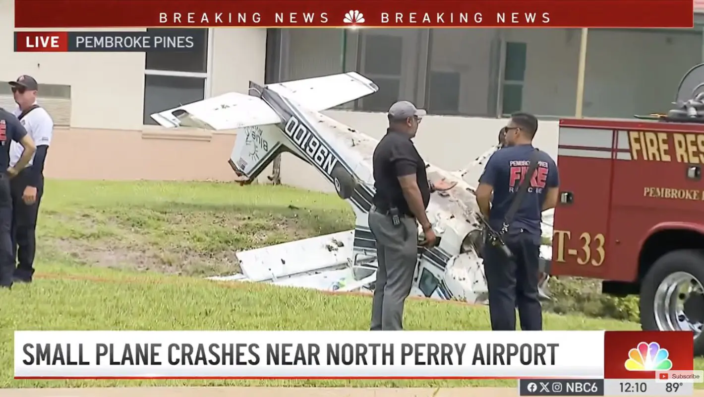 small plane crash at Florida hospital