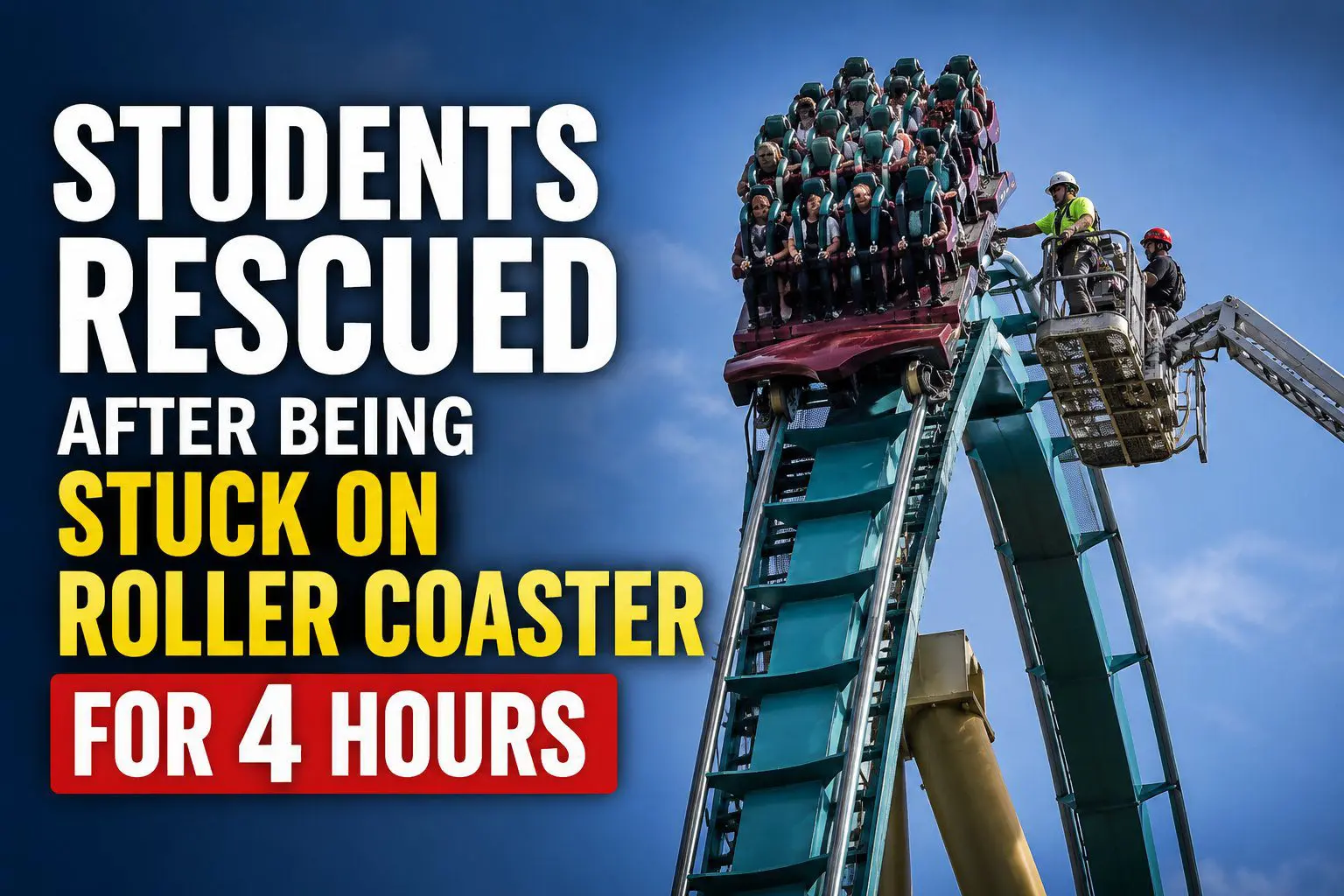 Stuck Rescued on Roller Coaster