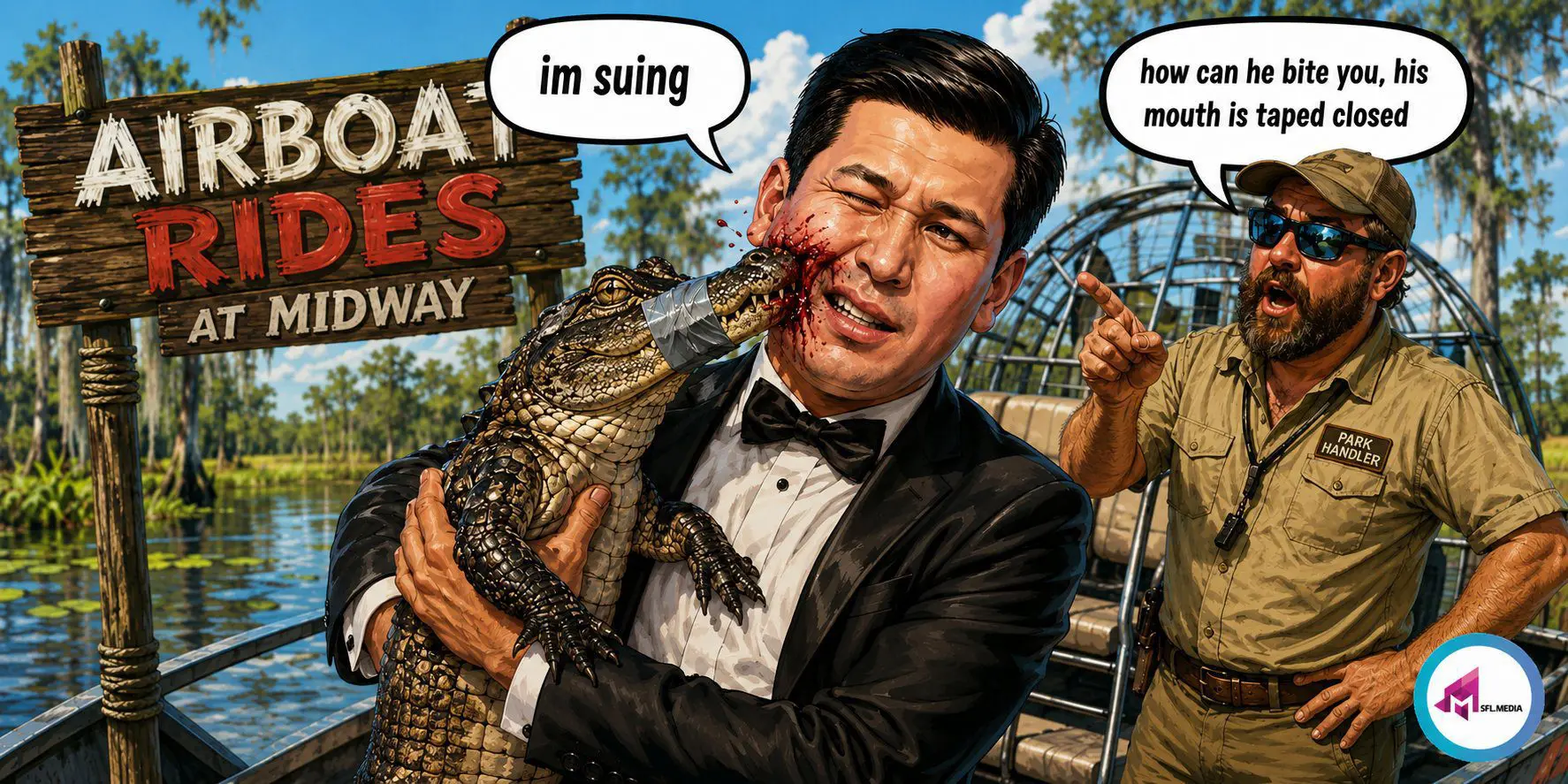 airboat alligator bite photo