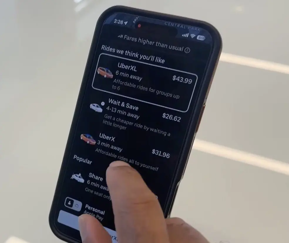 Uber Lyft prices