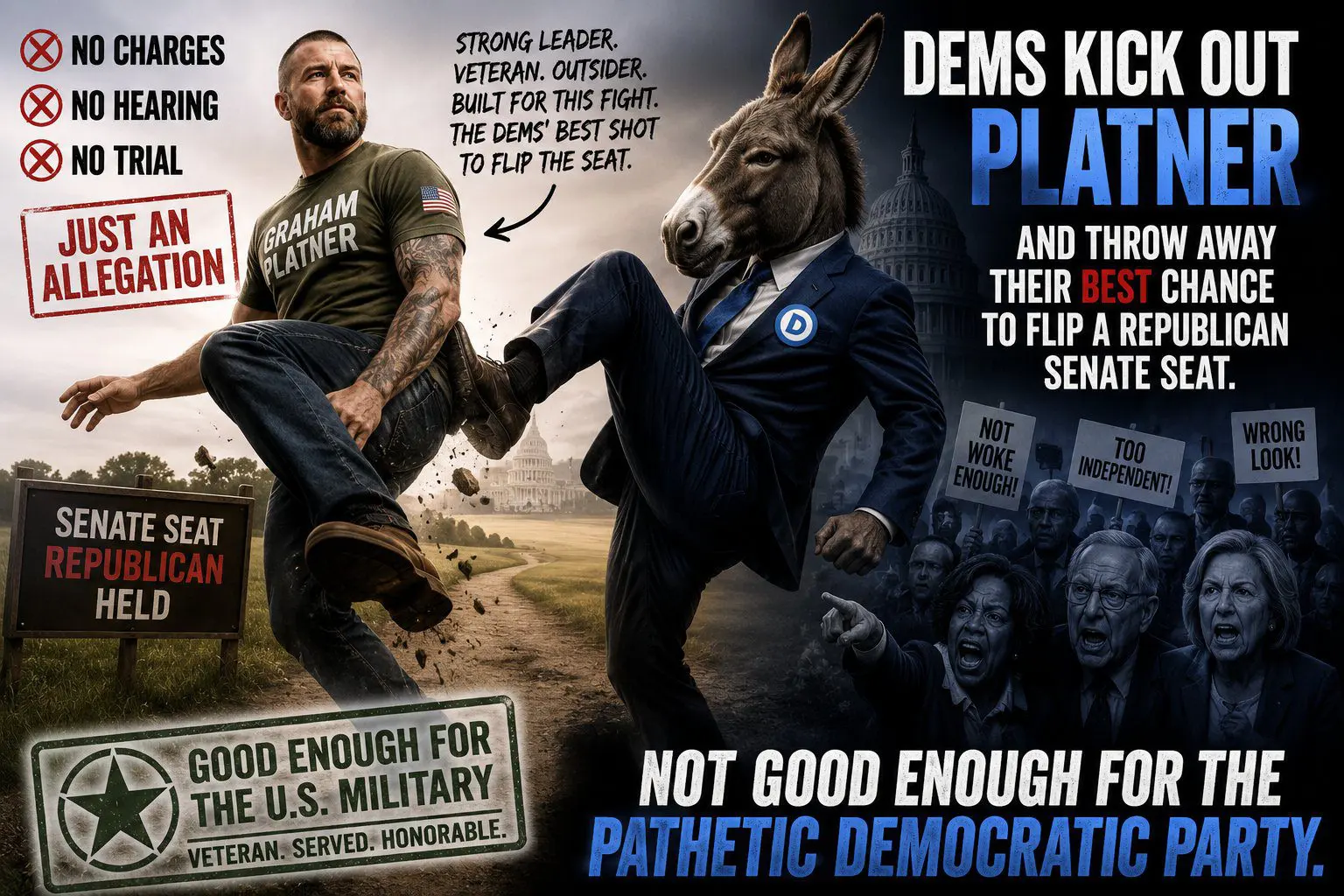 Democratic Party and Graham Platner Meme