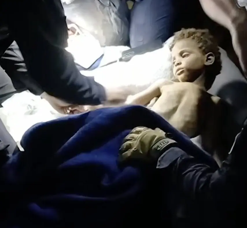 boy trapped earthquake