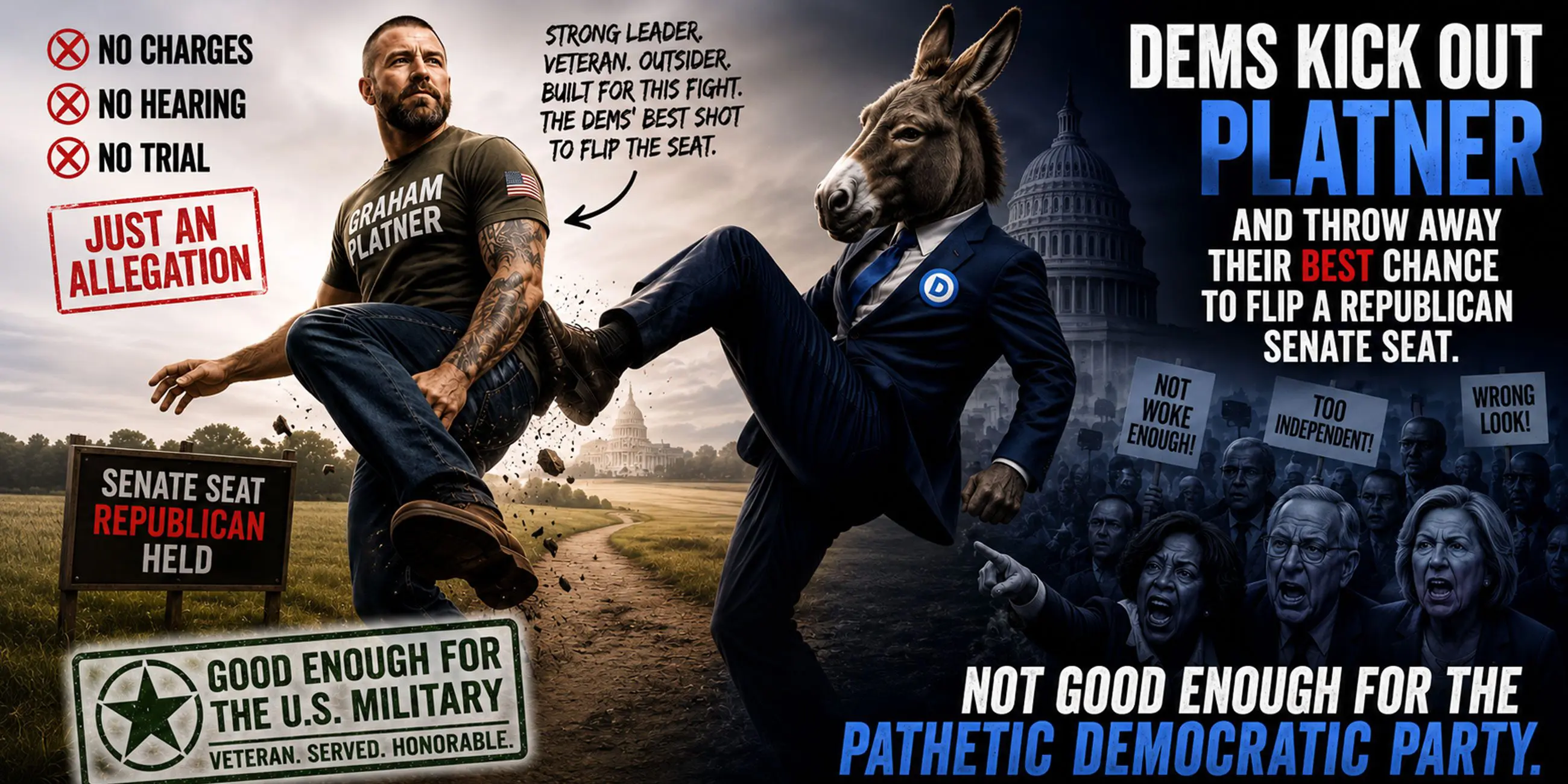 Democratic Party and Graham Platner Meme