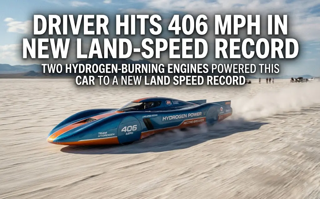 Driver hits 406 mph in new land-speed record