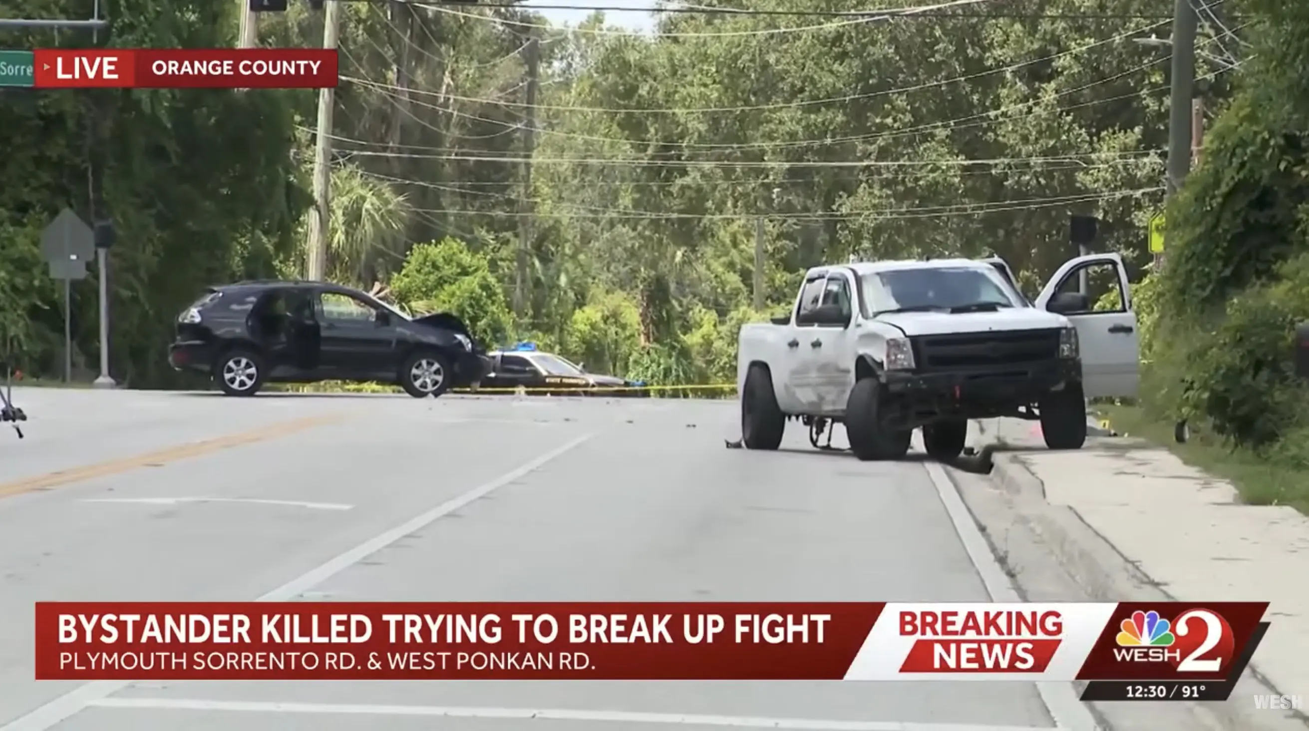 Bystander shot, killed trying to break up fight after crash in Florida