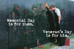 Memorial Day and Veterans Day