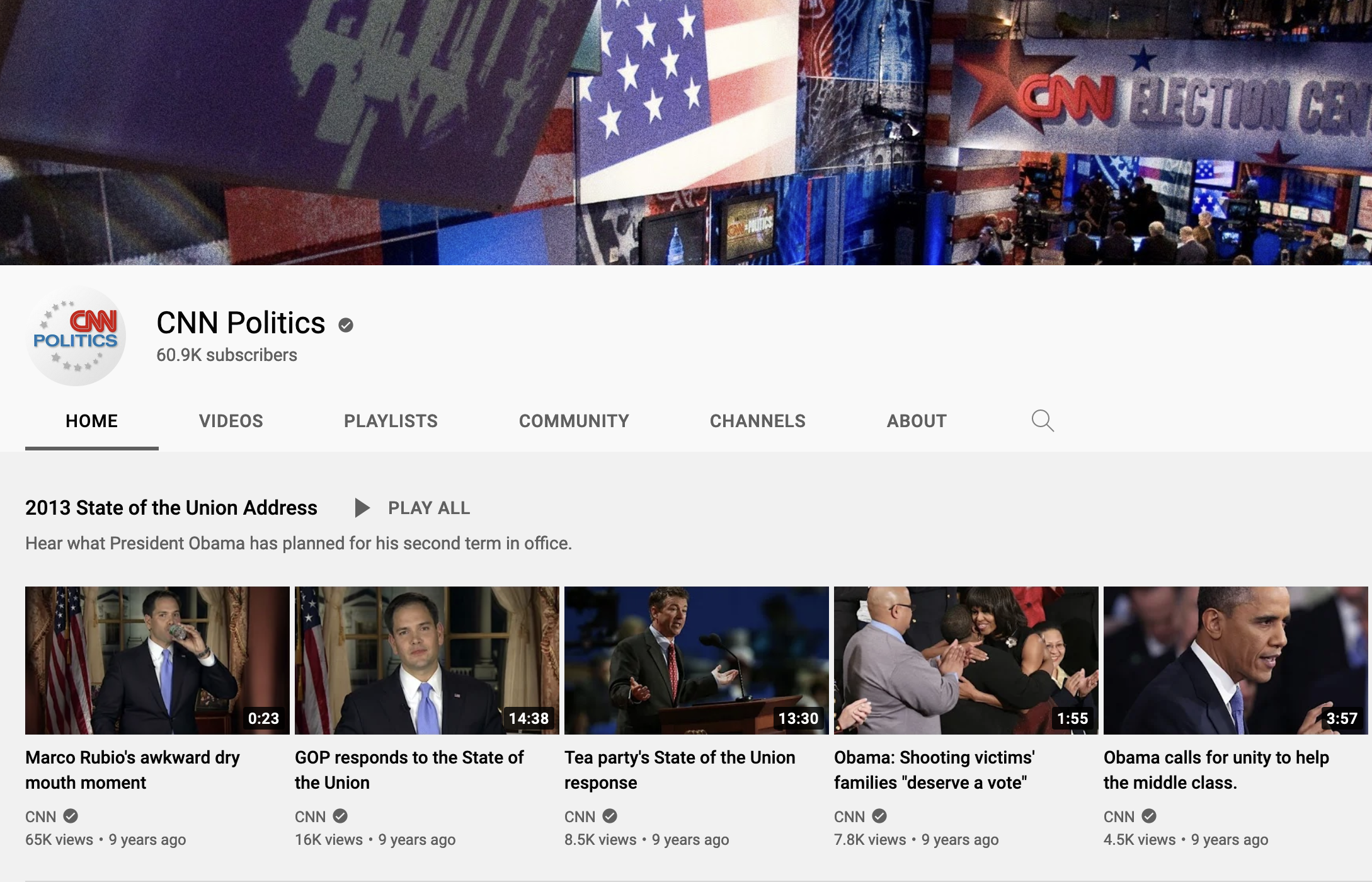 CNN Politics YouTube Page