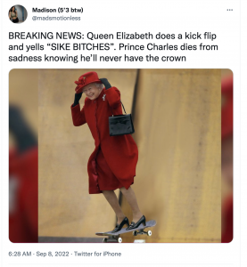 queen skateboarding meme