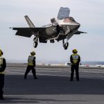 F 35B Lightning II lands aboard HMS Queen Elizabeth R08 on 17 October 2019 191017 N QI061 1159 scaled