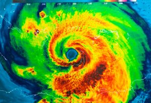 Geocolor Image in the eye of Hurricane Irma. Elements of this im