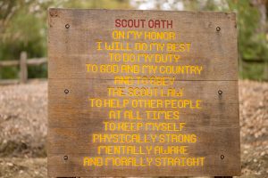Boy Scout Oath on wooden sign