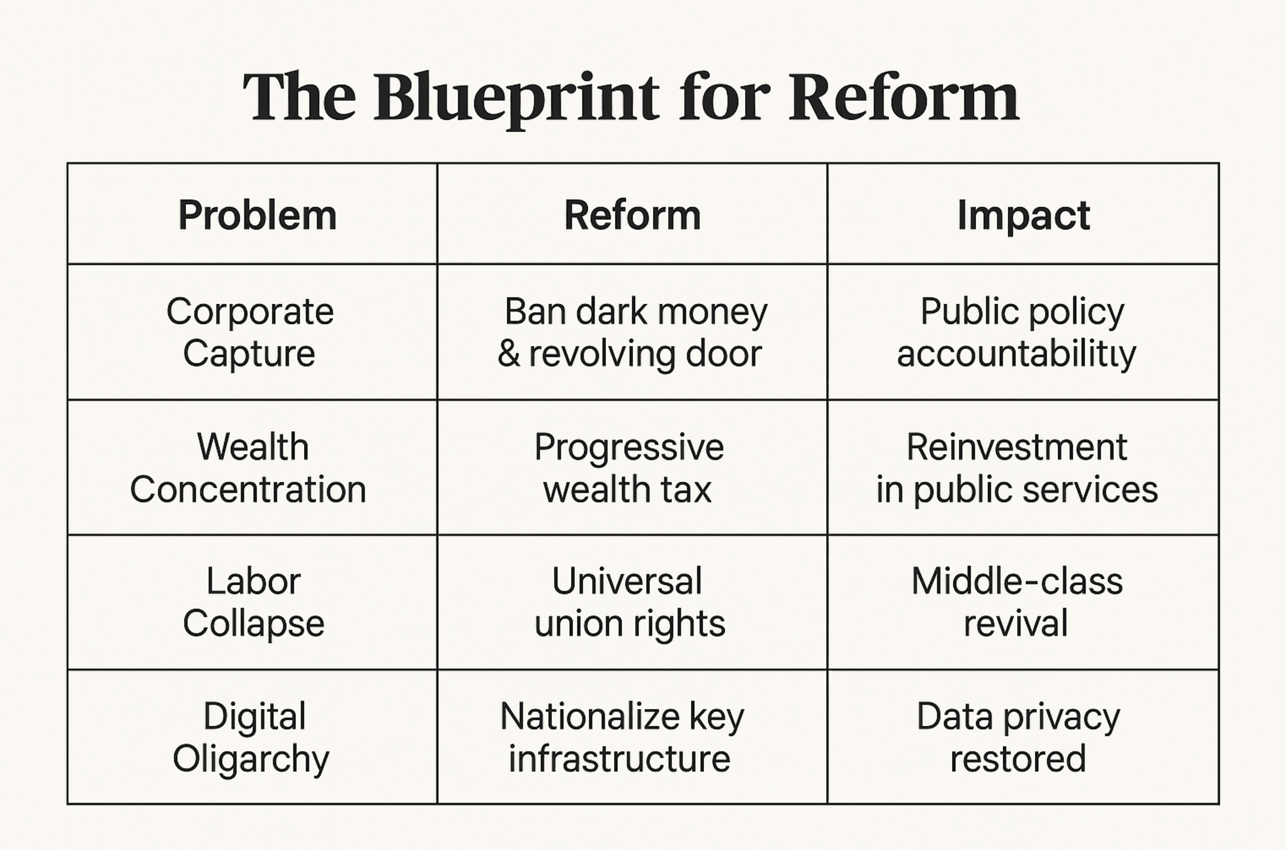 Blueprint for US Reform 