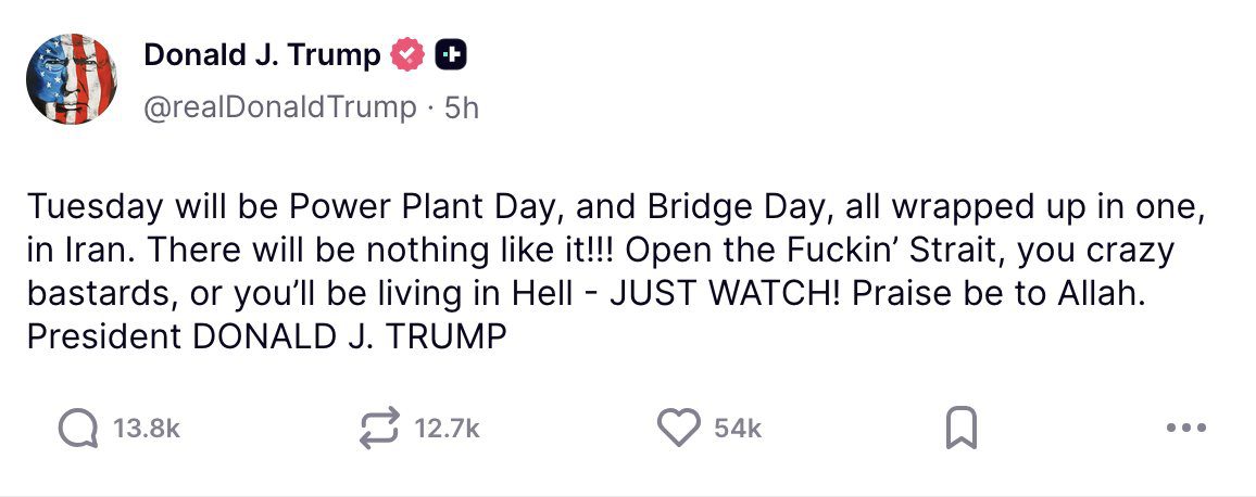 Trump Truth social Tweets on Iran 7