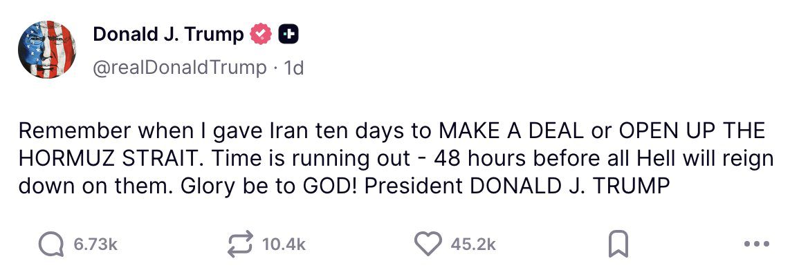 Trump Truth social Tweets on Iran 6