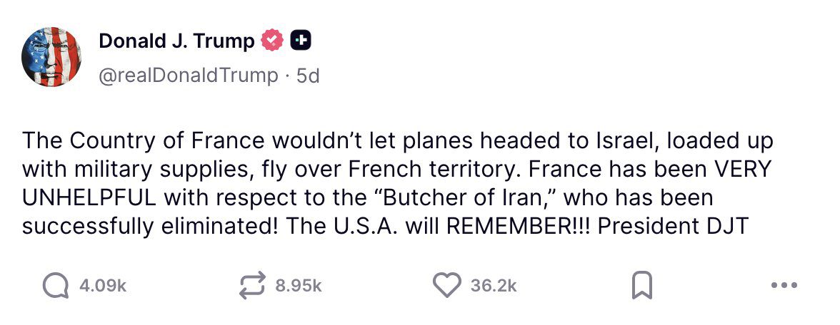 Trump Truth social Tweets on Iran 3