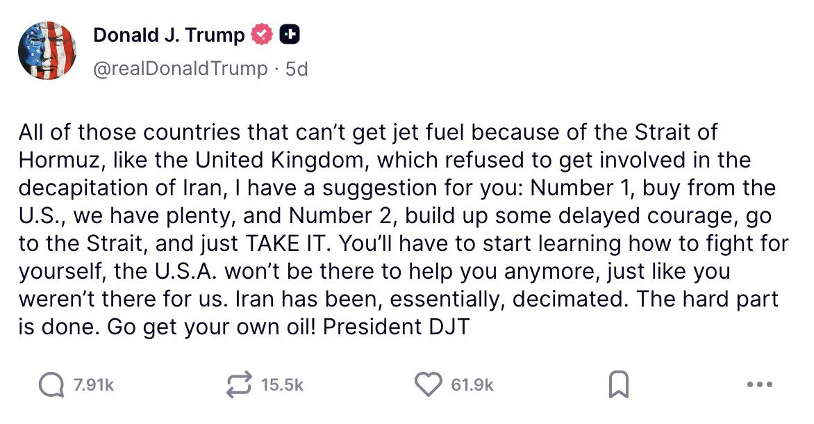 Trump Truth social Tweets on Iran 2