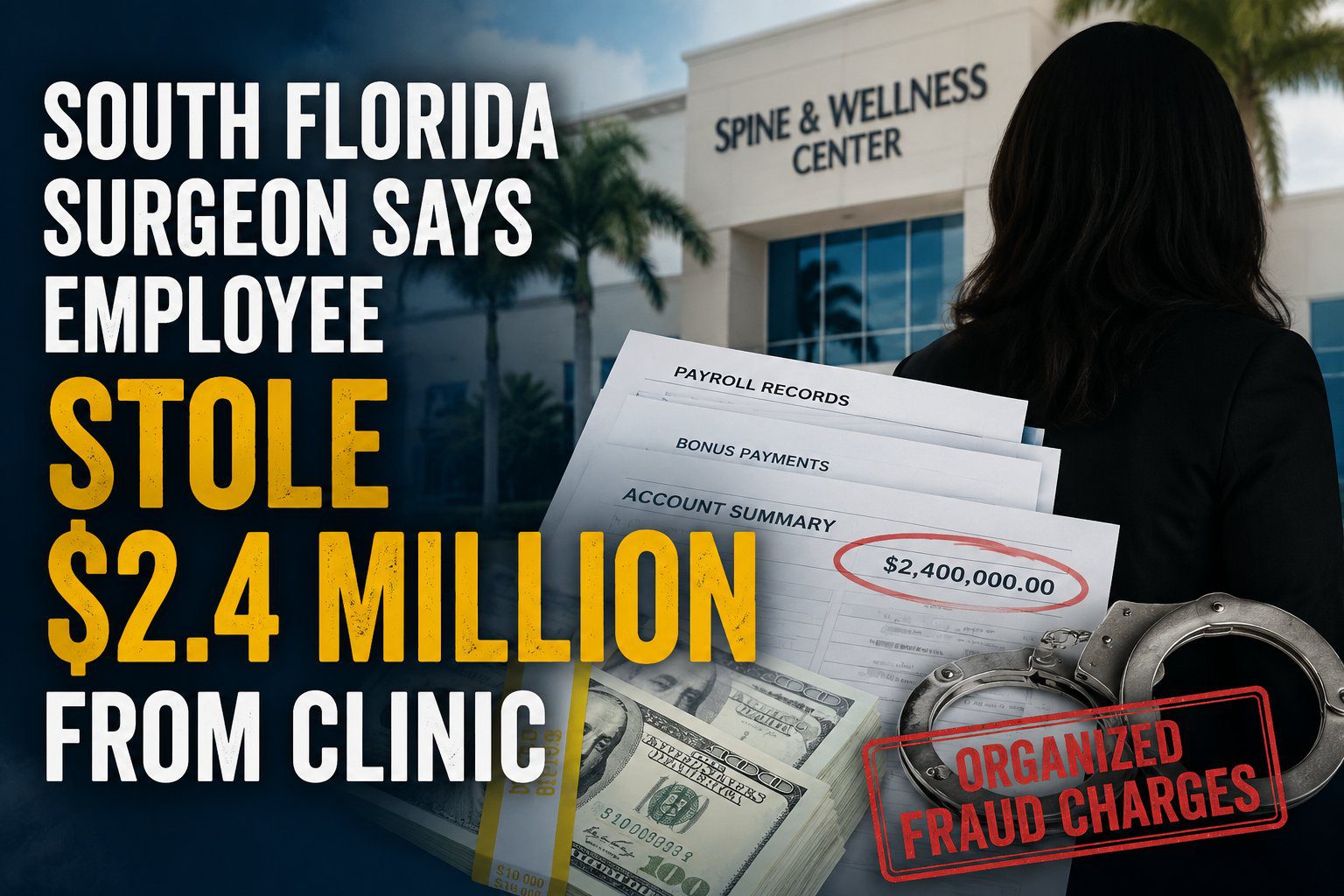 South Florida surgeon says employee stole $2.4 million from clinic