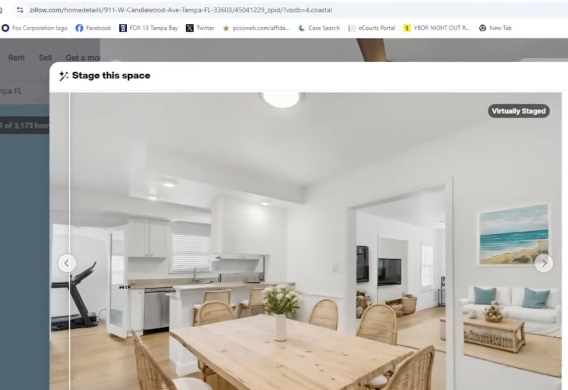 Misleading AI home staging