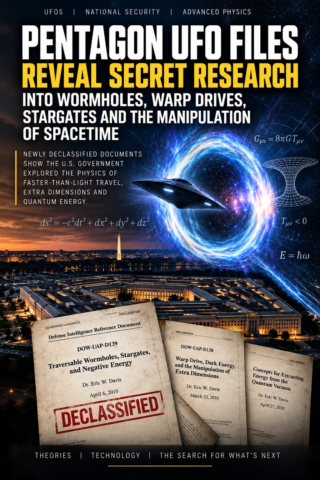 Pentagon secret UFO files. Pentagon secret UFO files.