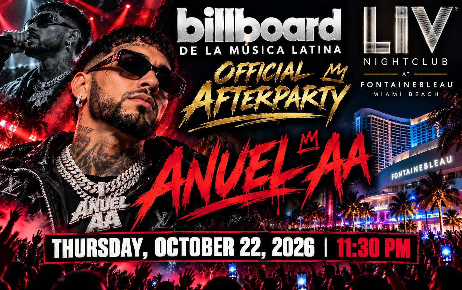 Anuel AA Billboard Afterparty in Miami