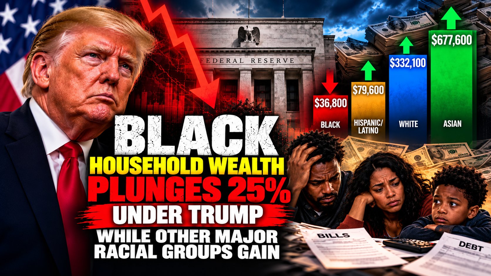 Black Wealth Crashes 25% Under Trump