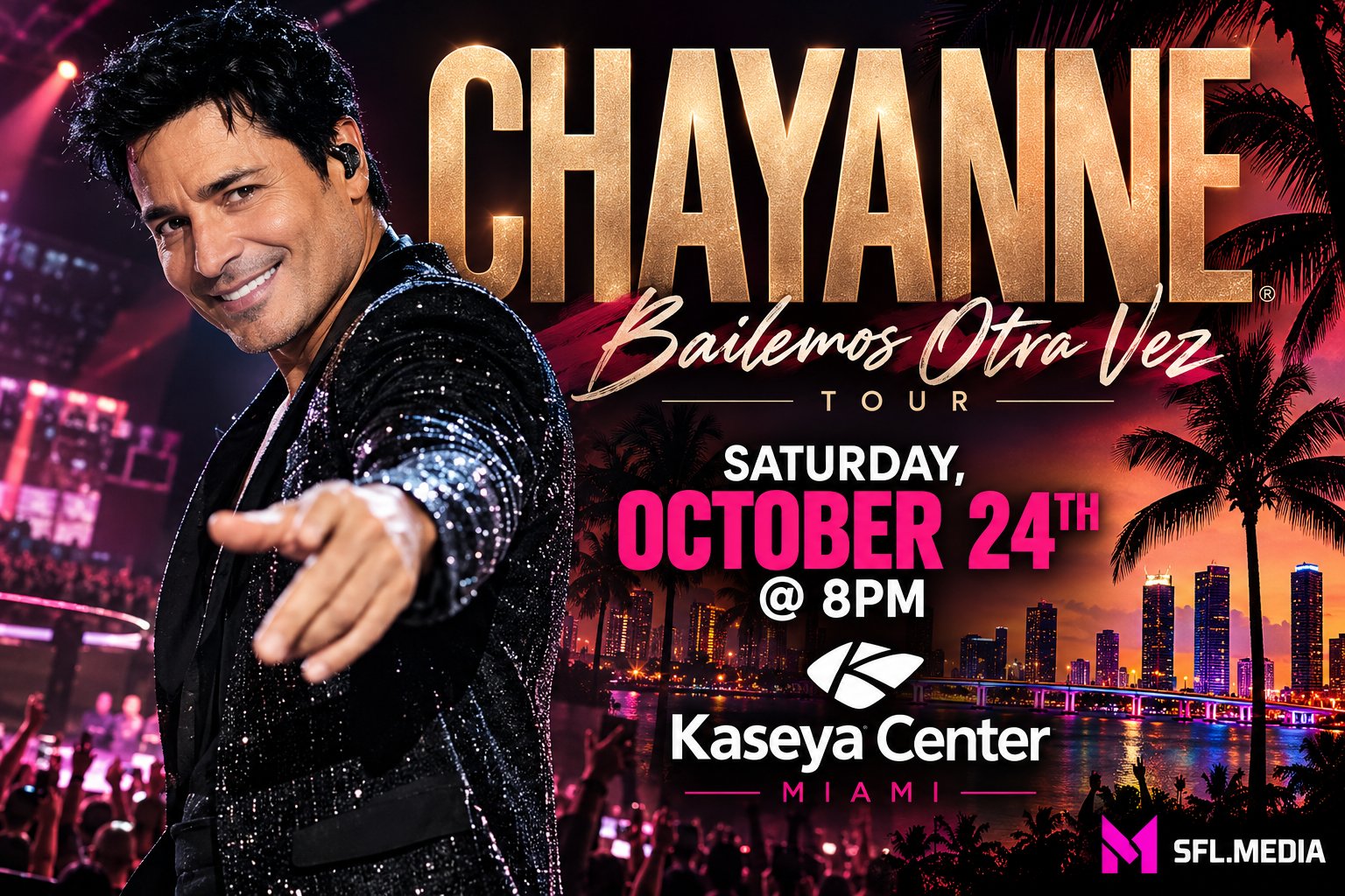 Chayanne Bailemos Otra Vez Miami Concert Poster