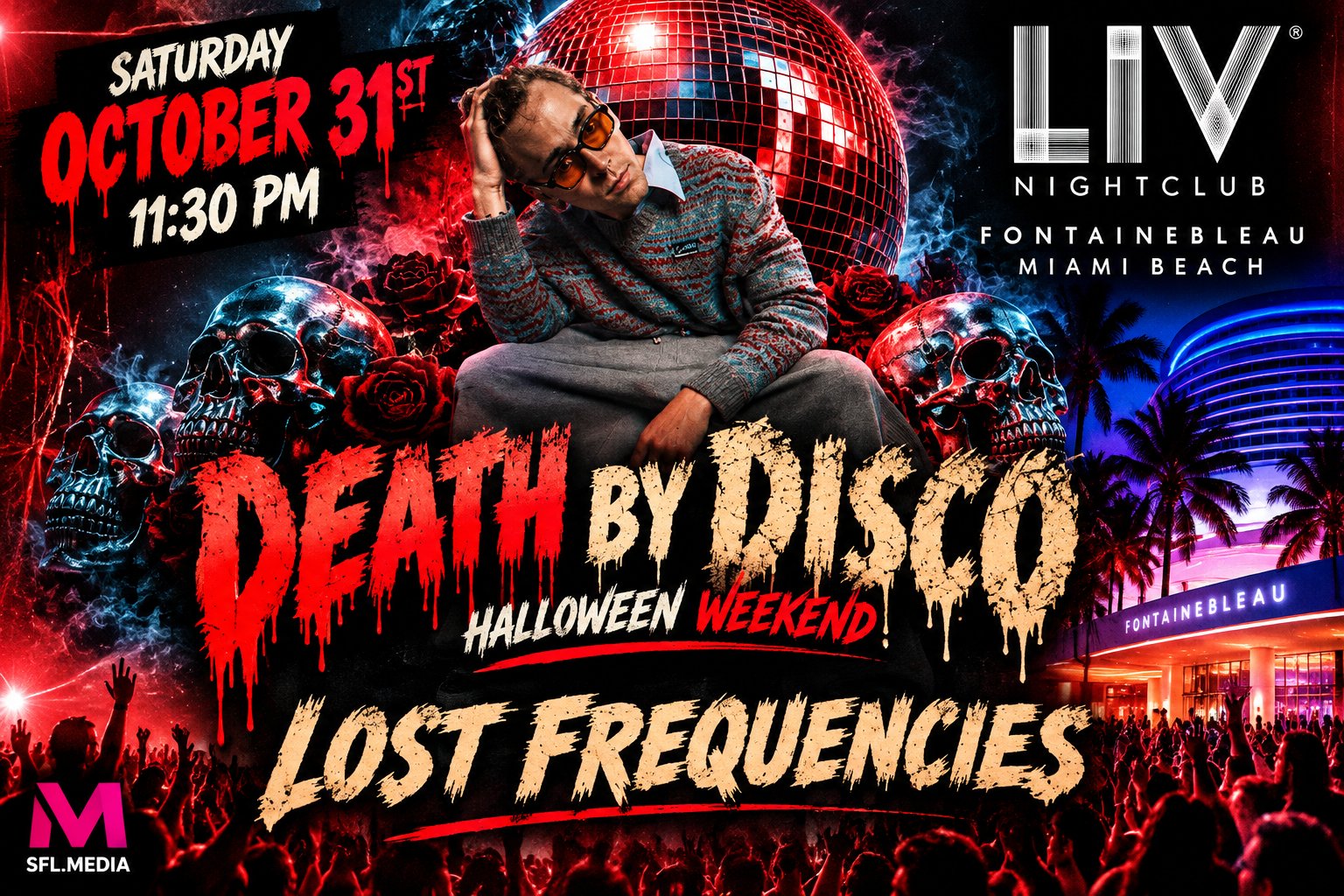Death by Disco Halloween Nightclub Poster Death by Disco Halloween Nightclub Poster