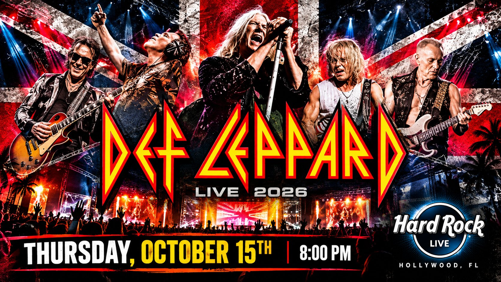 Def Leppard Live 2026 Concert Poster Def Leppard Live 2026 Concert Poster
