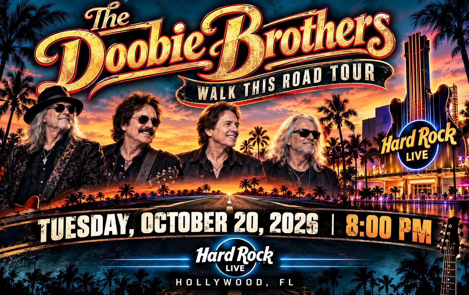 Doobie Brothers Walk This Road Tour Poster