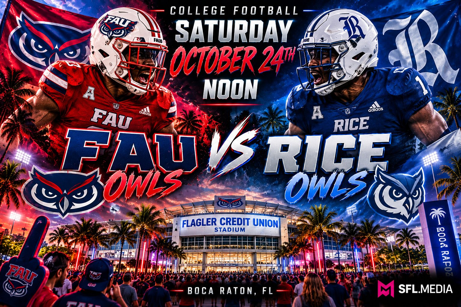 FAU vs Rice Boca Raton Showdown