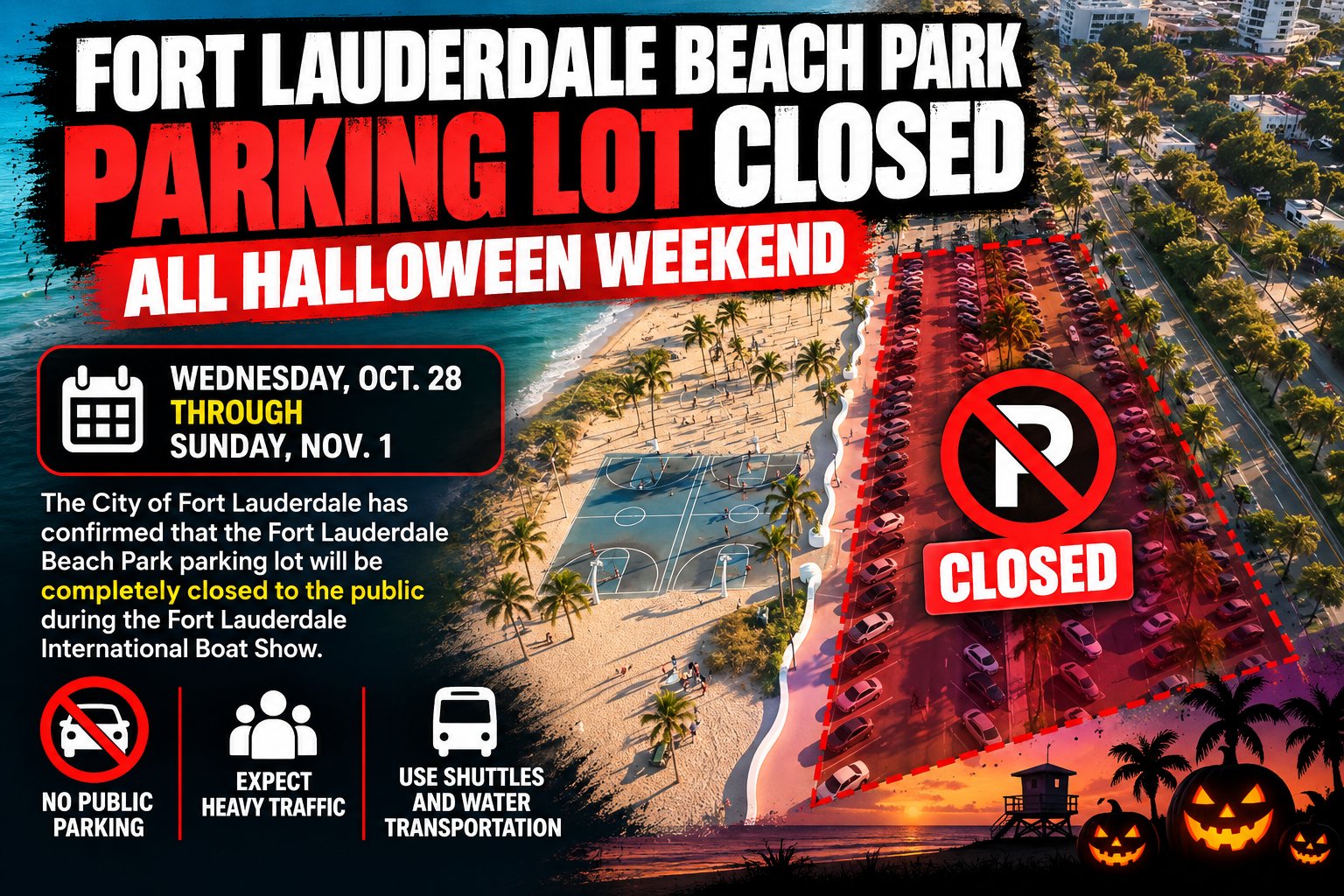 Fort Lauderdale Beach Parking Closed