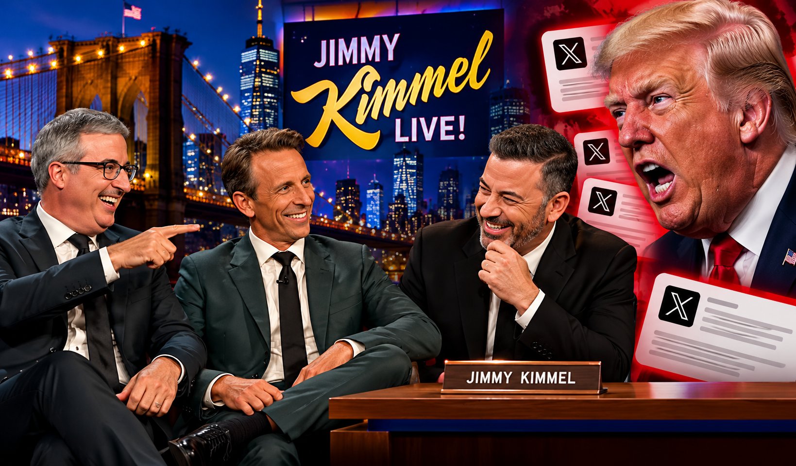 John Oliver and Seth Meyers Explain Why Donald Trump Hates Jimmy Kimmel So Much
