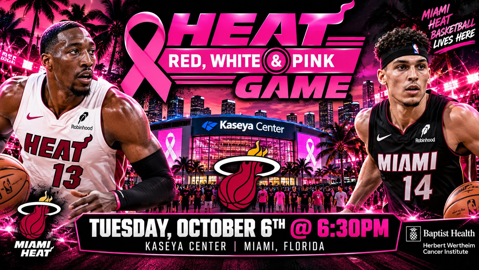 Miami Heat Red White & Pink Game Miami Heat Red White & Pink Game