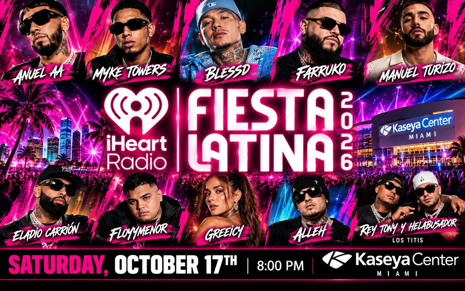 Neon Fiesta Latina 2026 Concert Poster Neon Fiesta Latina 2026 Concert Poster