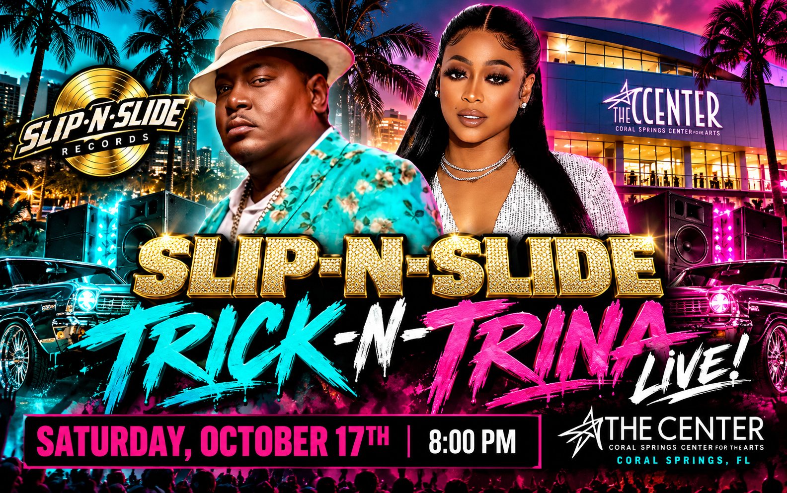 Neon Slip N Slide Concert Poster Neon Slip N Slide Concert Poster
