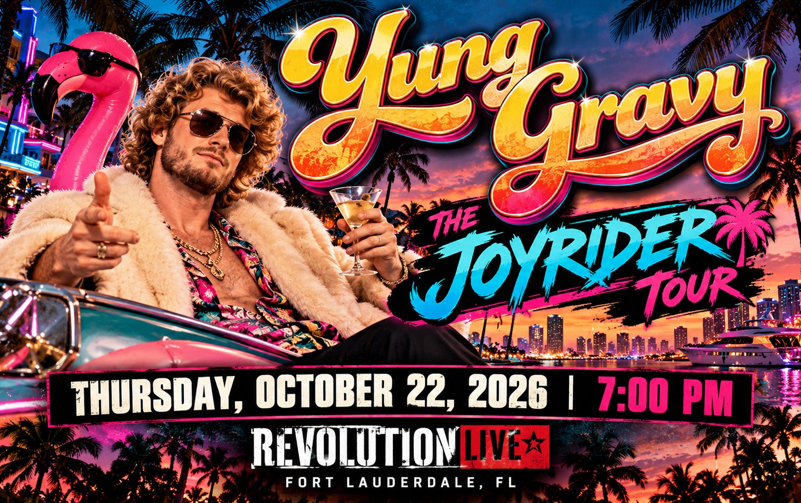 Neon Yung Gravy Joyrider Tour Poster