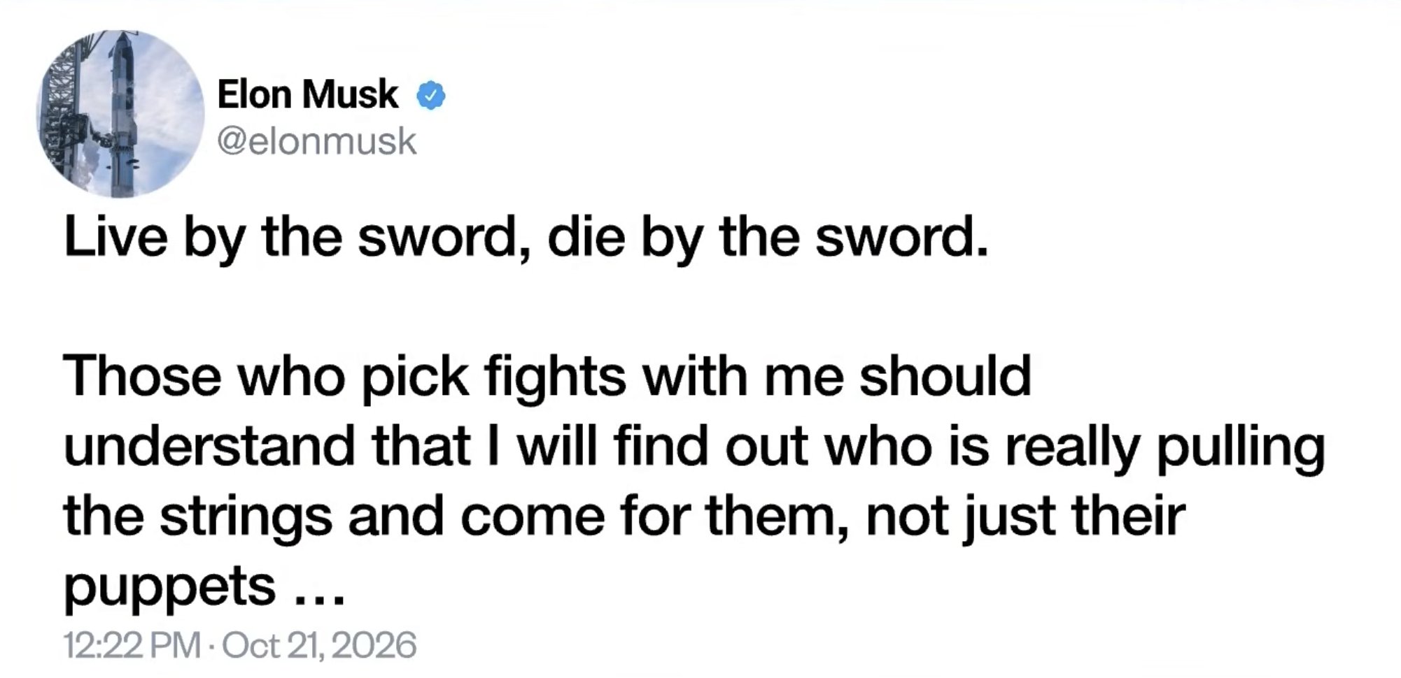 Elon Musk Tweet Threat